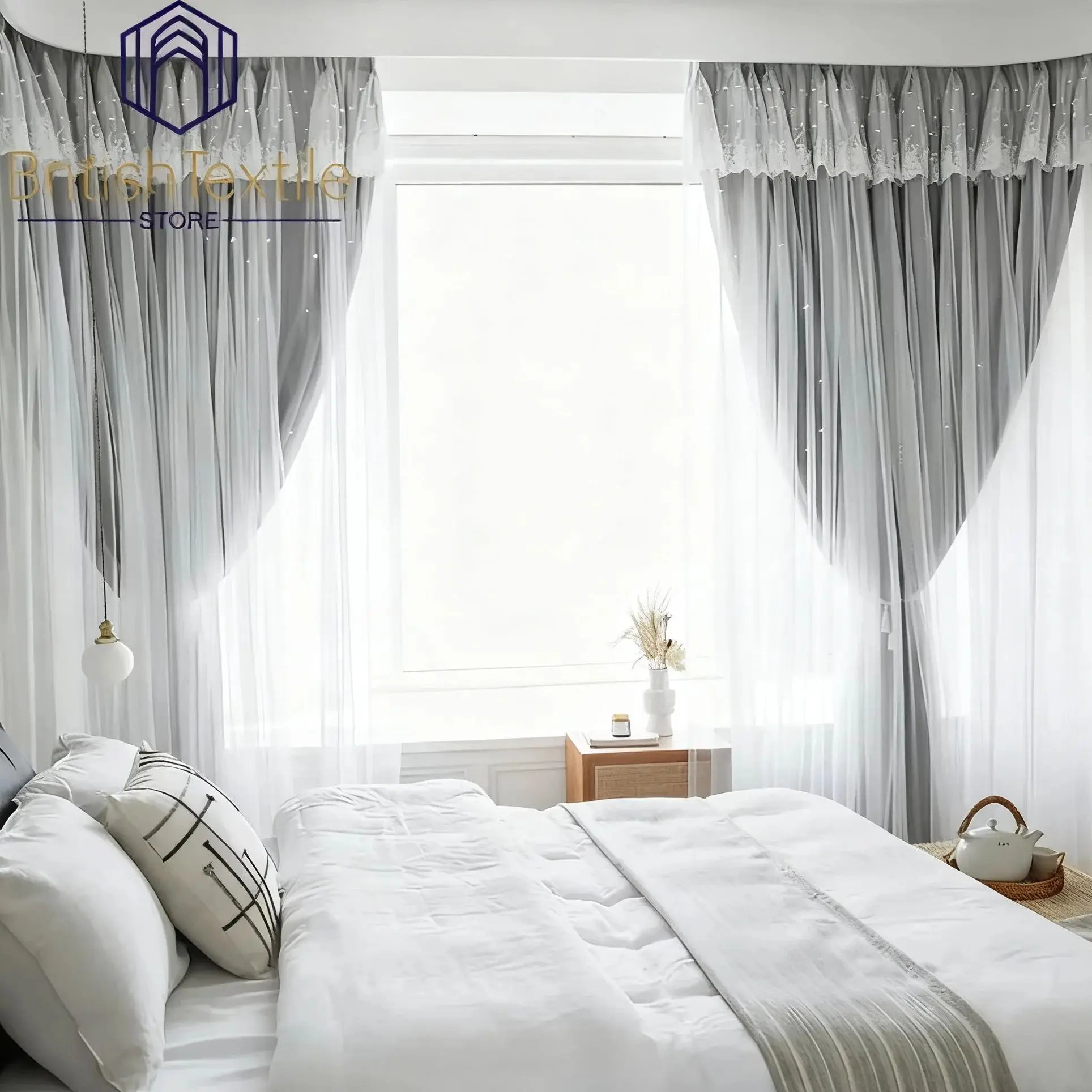 

Полая занавеска со звездой, двухслойная кружевная ткань, тюль, встроенная настройка балкона, шторы в корейском стиле для гостиной, спальни