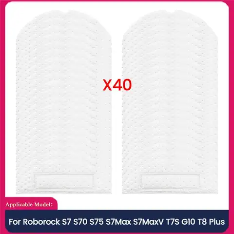 SEWS-40PCS Disposable Mop Cloths For Roborock S7 S70 S75 S7max S7maxv T7S G10 T8 Plus Mop Pads Vacuum Robot Mop Rags Parts