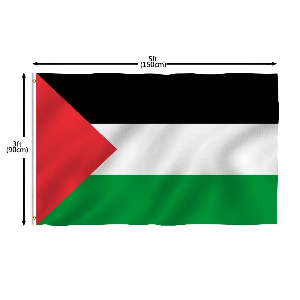 High Quality Polyester Gaza Palestinian banner Palestine Flag For 3'X5' OR 2X3FT WITH HISTORY Flag