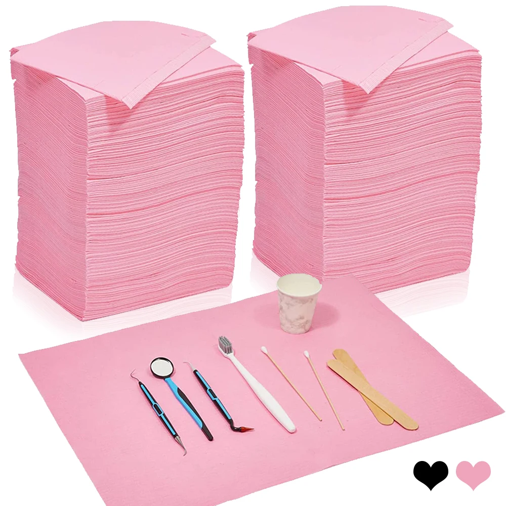 125/50/25/10pcs Waterproof Tattoo Clean Pad Black Pink Disposable Dental Bibs Nail Arts Table Covers Tattoo Accessories