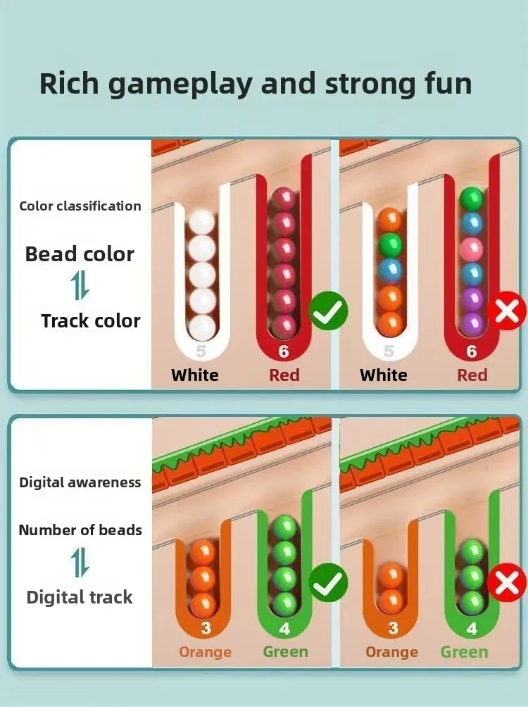 Magnetisches Farb- und Zahlenlabyrinth, Lernspielzeug, Farbzuordnungsspielzeug, Montessori-Spielzeug für Kinder, fördert die Konzentrationsfähigkeit, Geschenk. – Detail 4