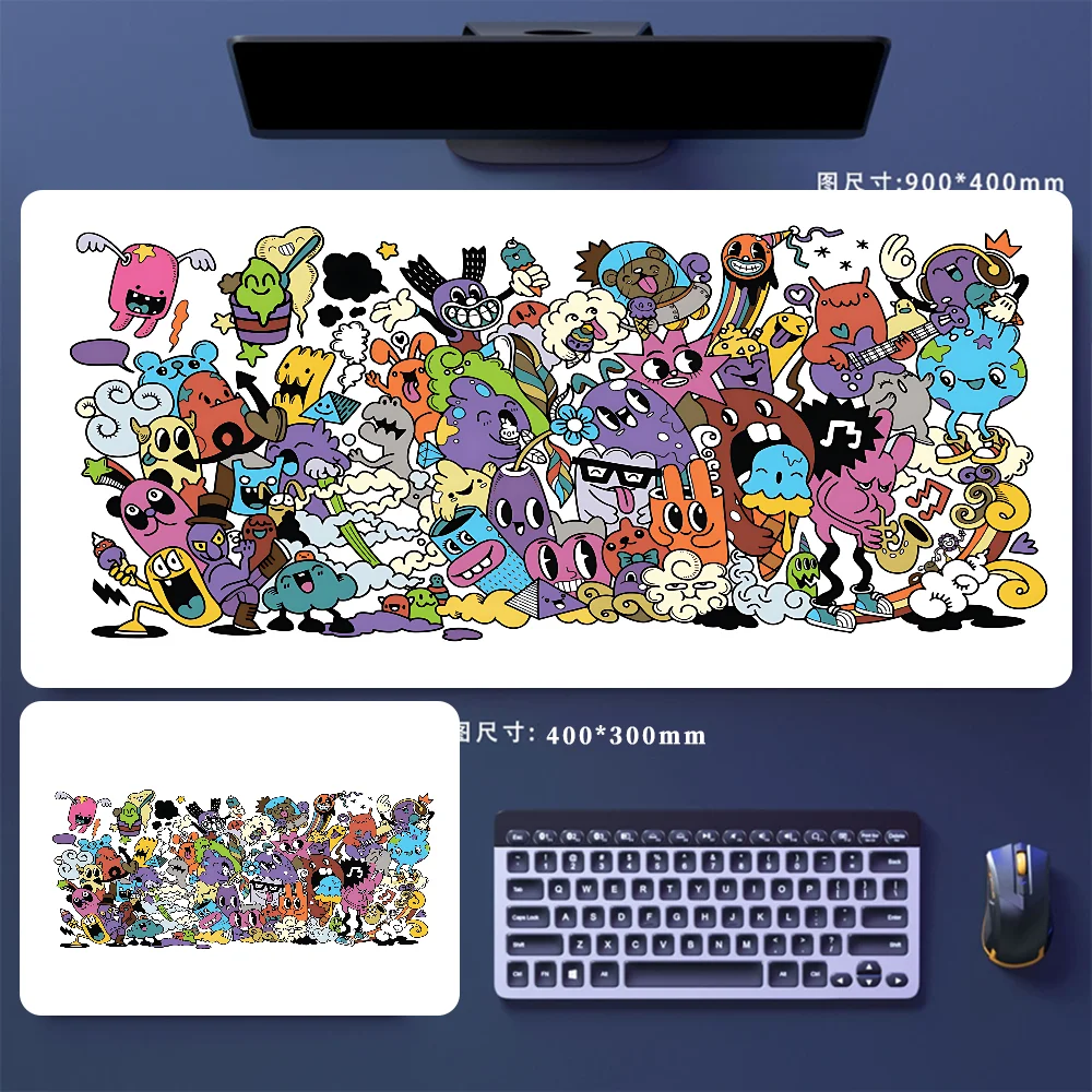 

Doodles Mousepad Table Mat Gamer Mousemats Office Mouse Mat Rubber Anti Slip Big Keyboard Mats For Computer