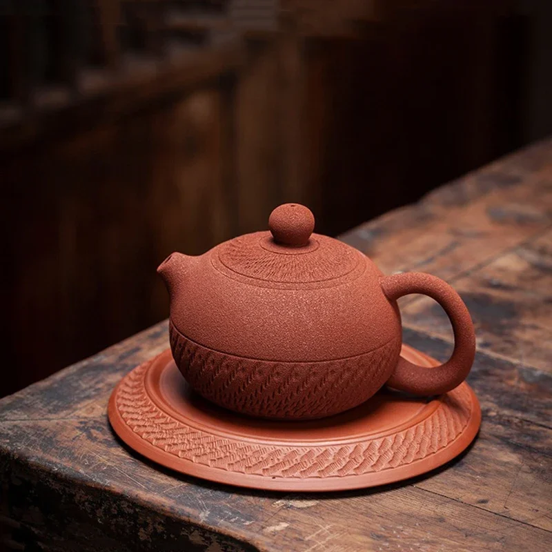 Vermilion Da Hong Pao Purple Clay Steam Western Pot Tea Making Single Pot Small Capacity Pot Frosted Texture Nice Gifts