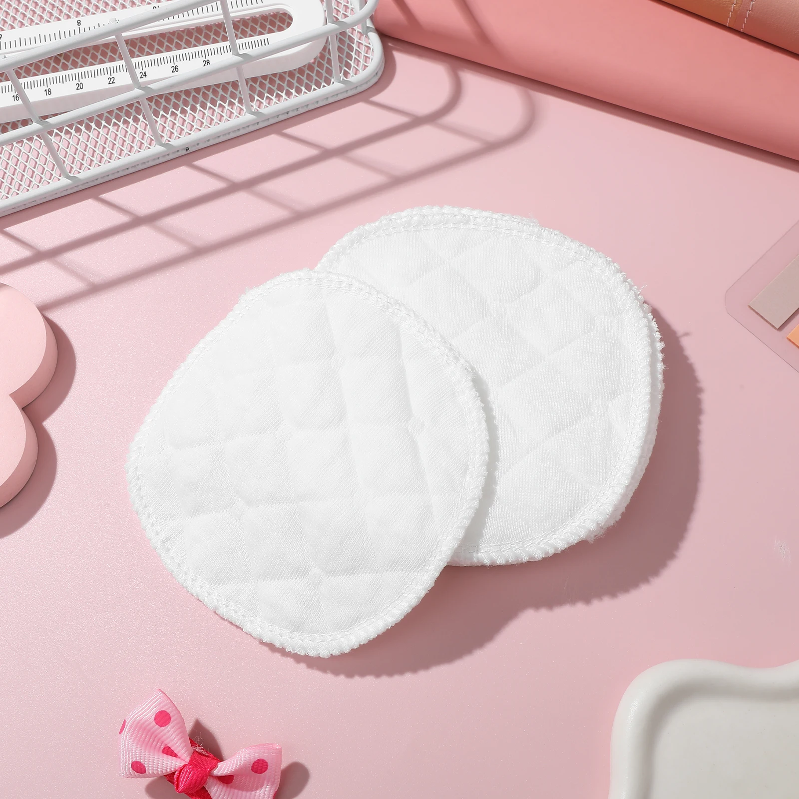 

12pcs Breast Pads Nursing Reusable Washable Cotton Lactating Breastfeeding Supplies Thickened Leak Proof Comfortable