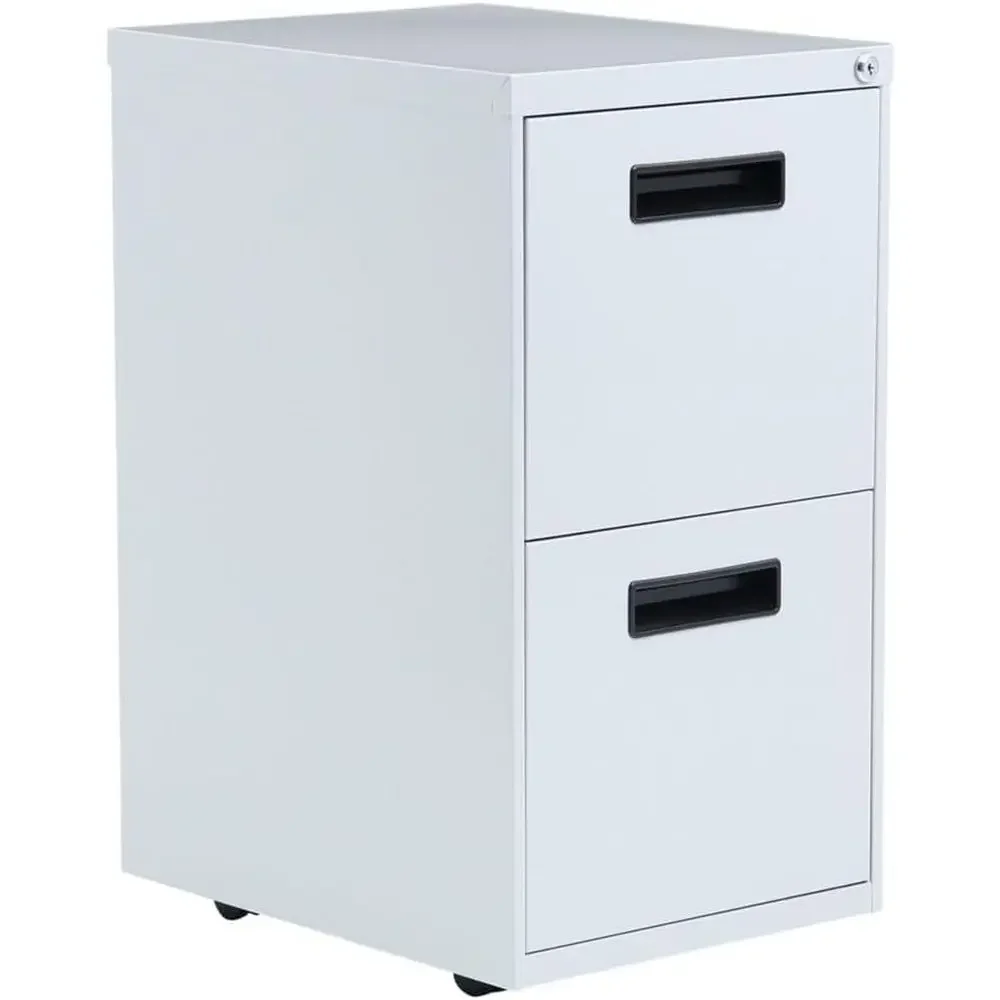 Gray Pedestal File Cabinet, 2 Drawers, Legal/Letter, 15.875W x 28.25H x 19.75D