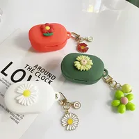 Fashion Daisy Flower Case for B&O beoplay EX /  beoplay EQ case Cute Silicone Earphone Cover with Keychain Accessory Box