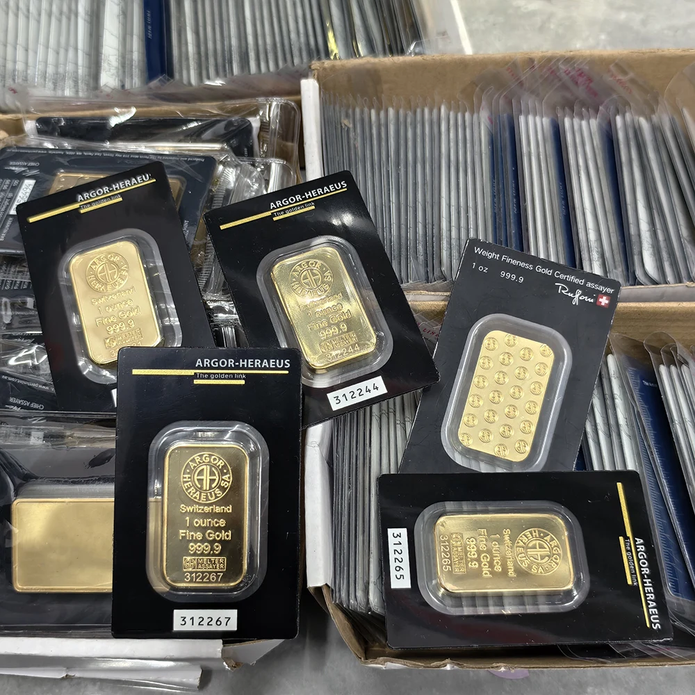 1oz/5g/10g/20g/50g/100g Copper Gold Bar Sealed Packing Gold Plated Bullion Minted Bar With Different Serial Number Collection