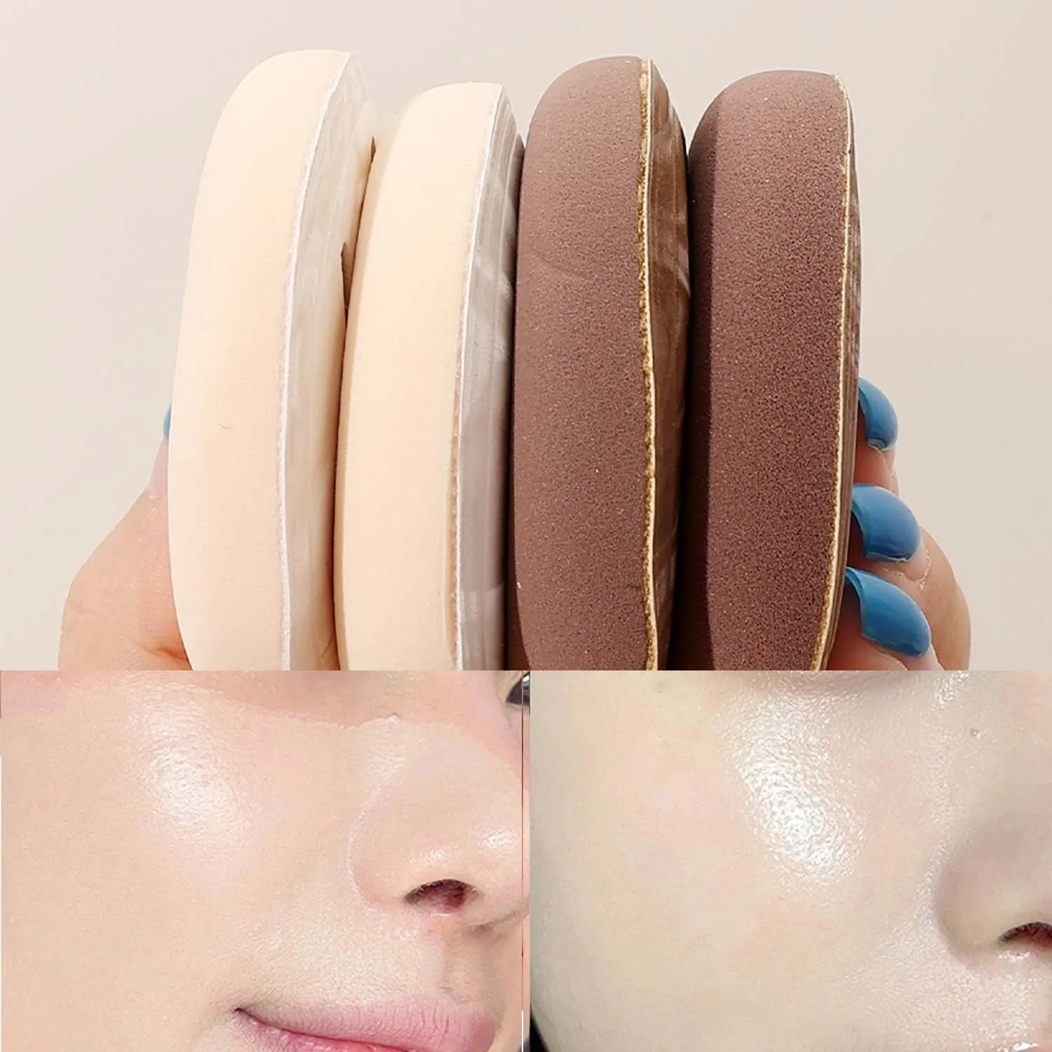 1 pçs esponja de maquiagem suave uso molhado/seco base líquida especial esponja cosmética puff forma de lágrima almofada de ar em pó puffs