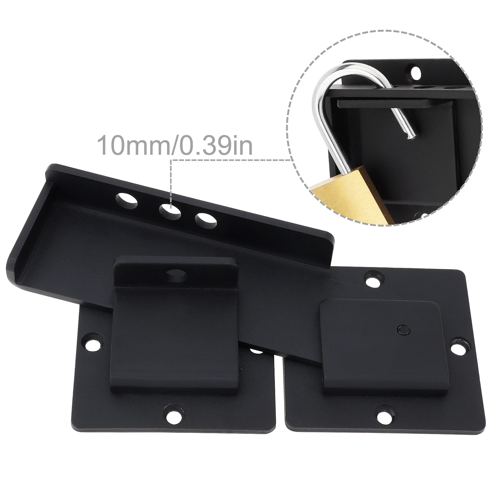 1 pc 7.6inches Door Bolts Latch Aluminum Alloy Flip Gate Latch Lock ith Brass Padlock for Outdoor Wooden Fence /Barn Door