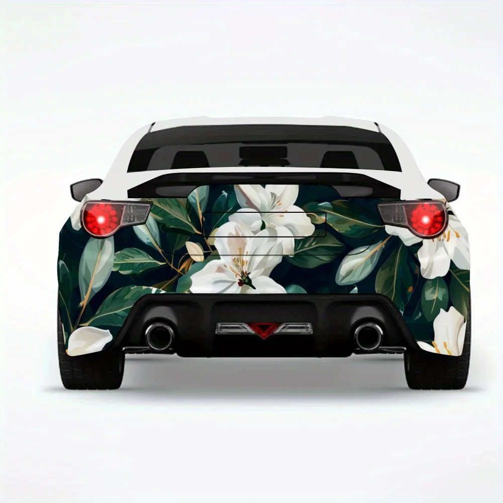 

Tropical Floral Pattern Car Sticker,Vinyl Decal for Car Rear, Waterproof Self-Adhesive Vinyl Stickers for Vehicle Tail and Bumpe