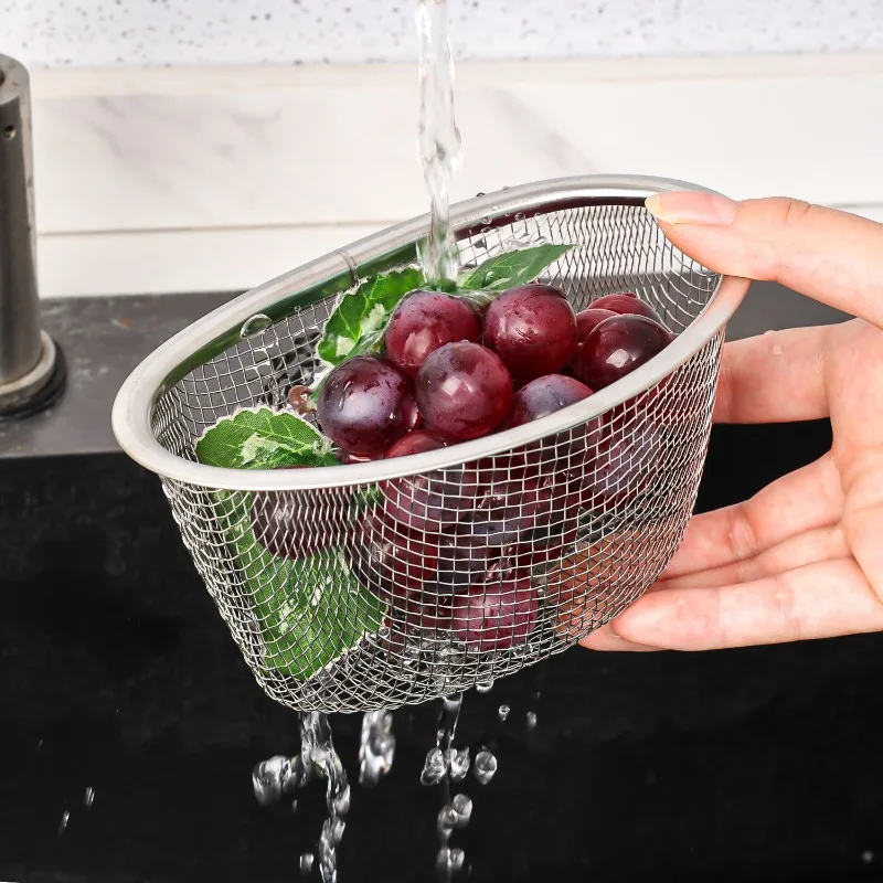 Kitchen Sink Drain Basket Stainless Steel Triangle Food Vegetables Peel Egg Filter Storage Organizer Kitchen Shelf Rack Drainier