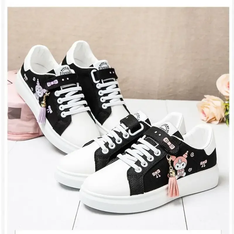 Sanrio Kuromi Kids Breathable Canvas Shoes Cartoon Student Low Top Sports Shoes Anime Wear-Resistant Sneakers Kawaii Girl Gift