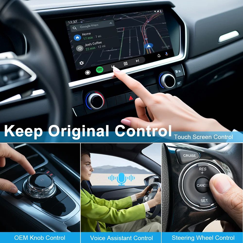 2025 Acodo Android 14 3in1 CarPlay Ai Box Wireless Android Auto USB Adapter 4G 64G For Youtube Netflix Automatic connection