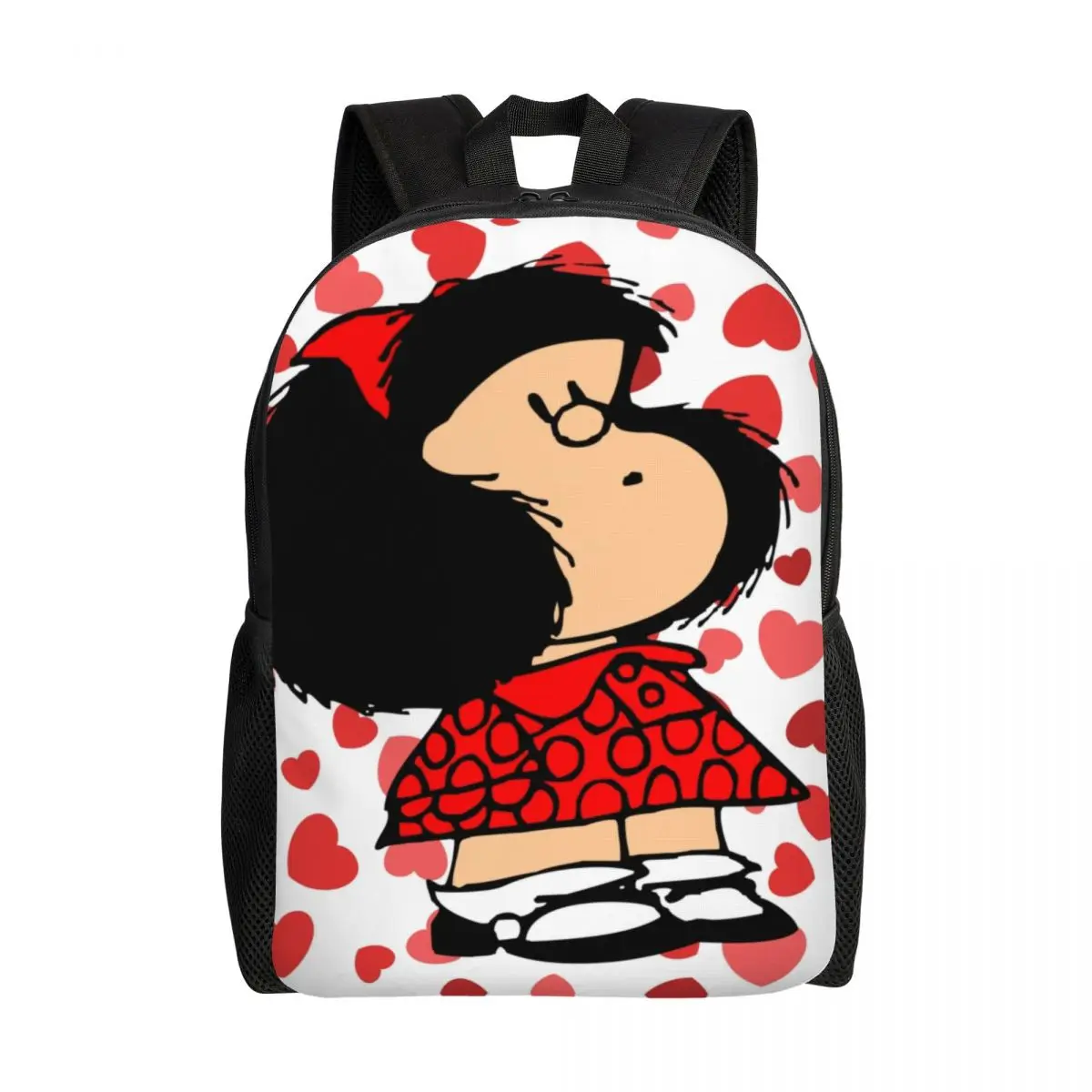 

Mafalda Power Backpacks for Men Women Water Resistant College School Quino Kawaii Cartoon Bag Print Bookbags