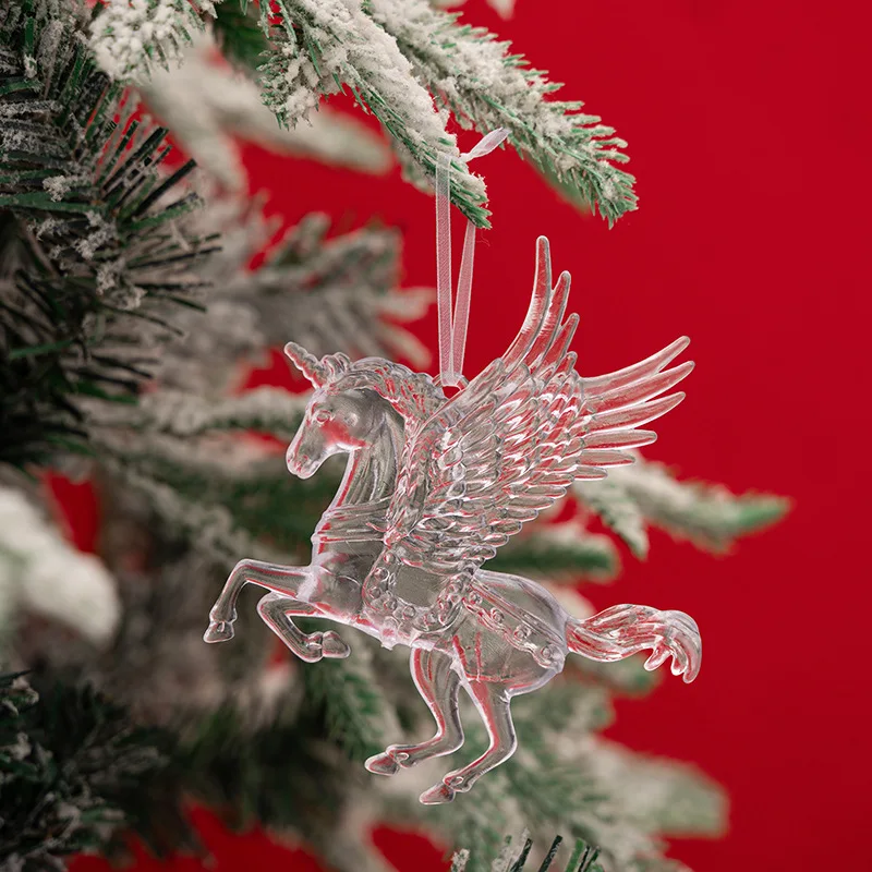 

1/3PC Christmas Tree Decoration Items Elk Transparent Acrylic Tree Hanging Christmas Deer Xmas Tree Christmas Decor Home Party