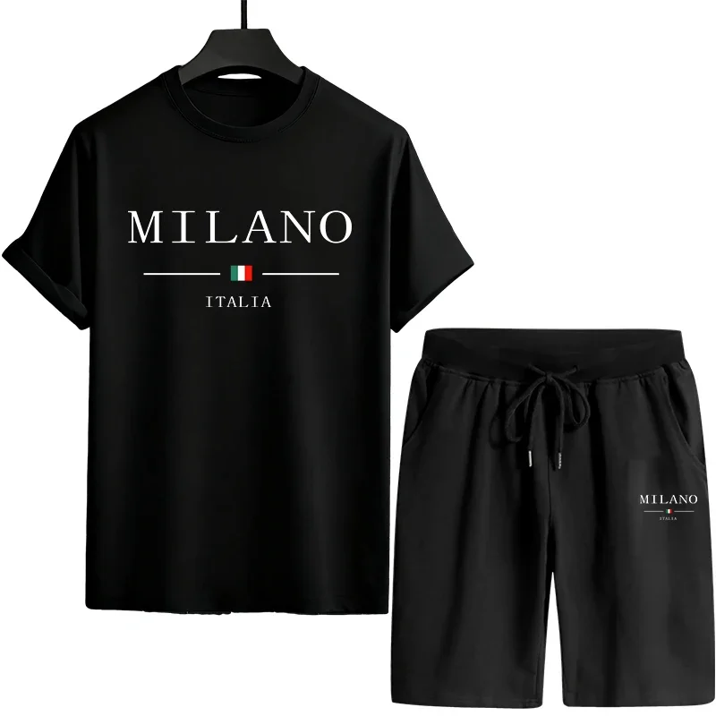 

Italy Print T-shirt and Shorts Men's Tracksuit Urban Casual Fashion Short Sleeve Sportswear Spring Summer Male T-Shirts Co-ords