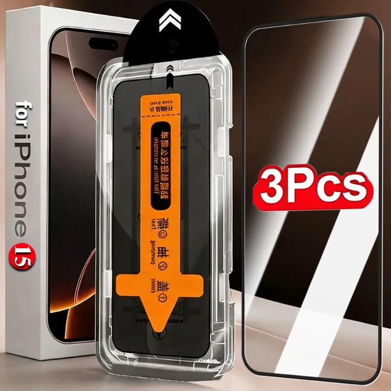 

3/2/1 шт., без пыли, простая установка, HD-защитная пленка для экрана для iPhone 15/15 Plus/15 Pro/15 Pro Max, защитная стеклянная пленка от царапин