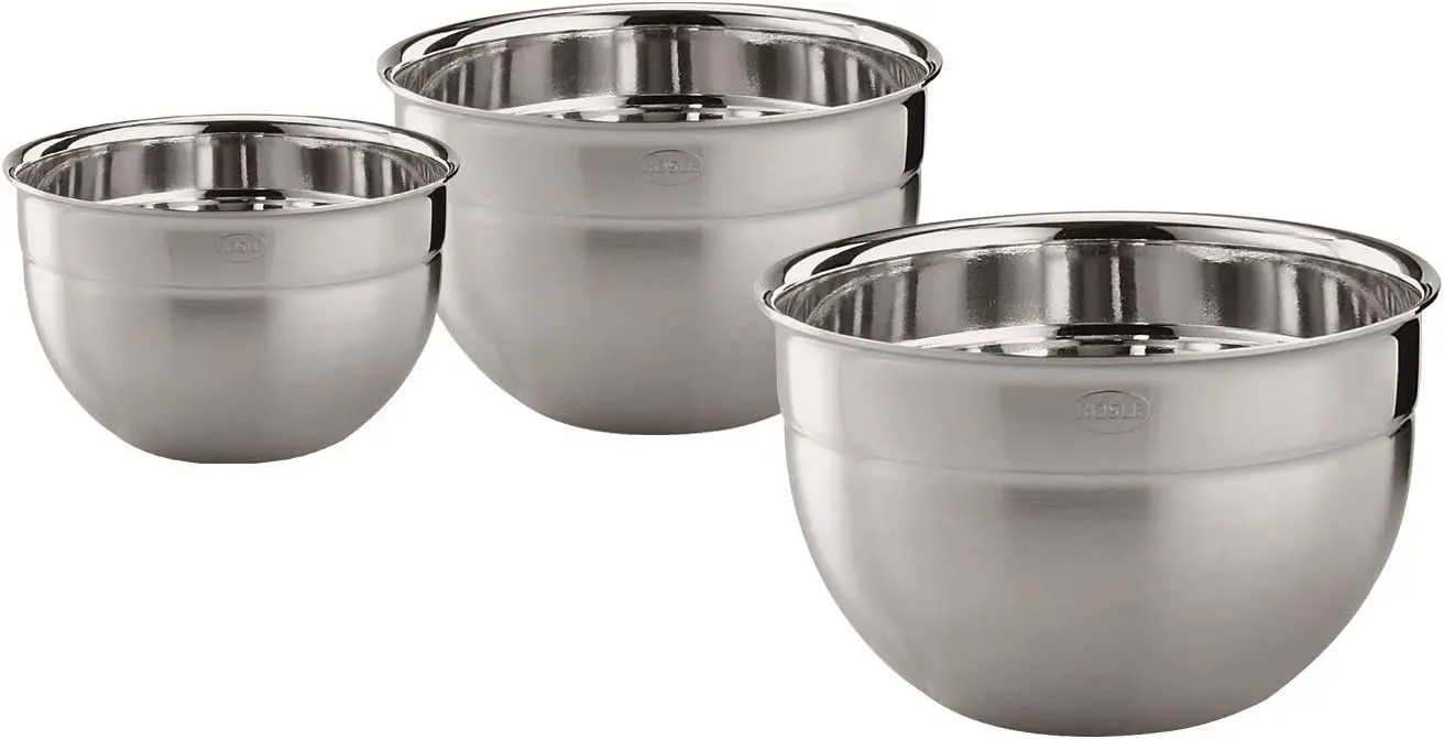 

3 Piece Stainless Steel Mixing/Prep Bowl Set, (1.7qt, 3.3qt, 5.7qt)