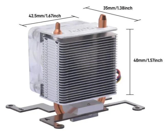 

ICE Tower Fan for Raspberry Pi 5 RPi5 Cooler, With Colorful RGB LED, U-Shaped Copper Tube, Cooling Fan