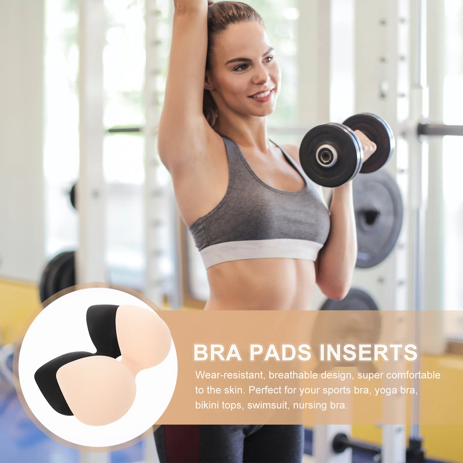 Thickened Pads for Sports Backwear (large Color Bra Insert Padding Inserts Comfortable Breast