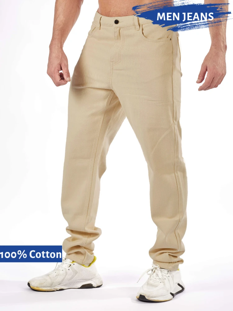 

2025 Winter/Fall Men's Baggy Straight Leg Denim Jeans Casual Mid-Waist Pants Outdoor Cotton Fashion Street Wear Trousers AM-6