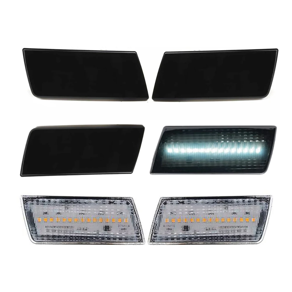 

LED Amber Turn Signal Lamp Side Marker Lights For Chysler 300 2005-2010 Smoked/Clear Lens