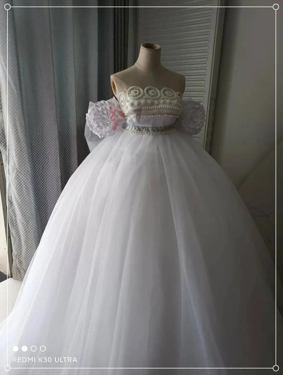 

New Princess Cosplay Costume White Moon Dress Wings Bow Sleeves Set Custom Made Wedding Dress For Christmas Halloween Game Party