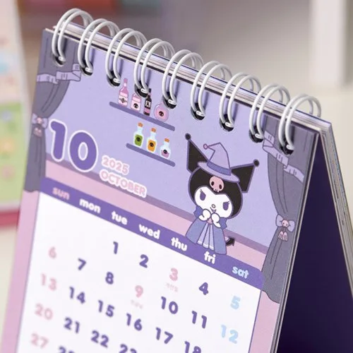 Sanrio 2025 Mini Desk Calendar Cartoon Kuromi Cinnamoroll Cute Ins Desktop Student Office Japanese Calendar Monthly Calendar