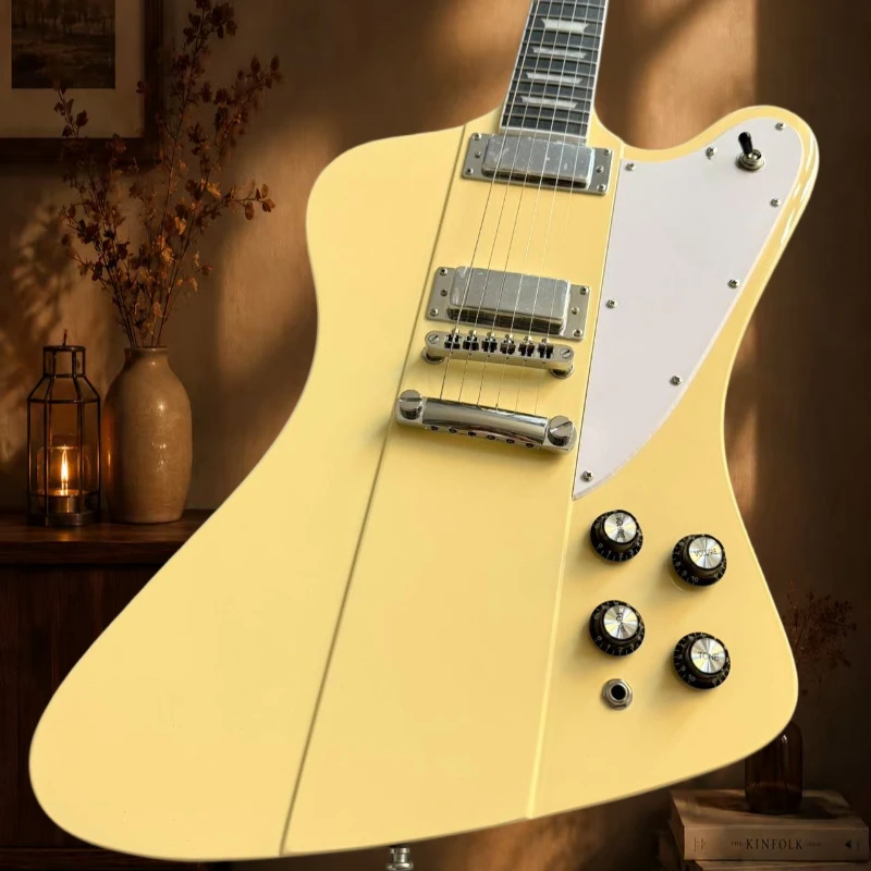 Hot 40 Inch Milk Yellow Firebird Electric Guitar Highly Infecting Mahogany Body Special Customized HH Pickup Rock Free Delivery