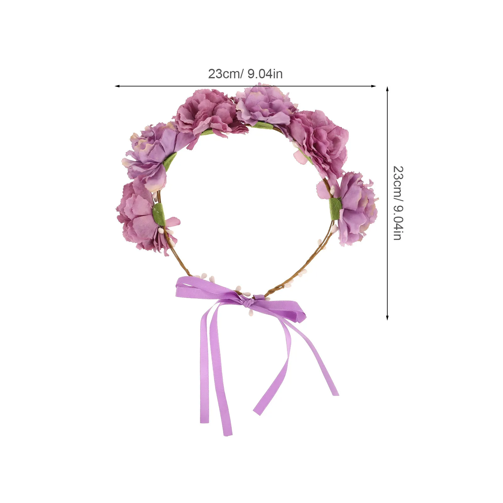 Boho Peony Flower Headband Floral Hairband for Women Brides Photoshoots Parties Adjustable Soft Fabric Flower Girl Accessory