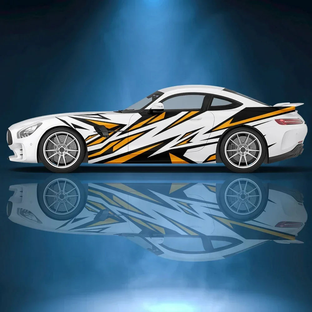 

triangle abstract polygon Car side sticker vinyl paper racing wrap design uniform vector abstract printed car decal