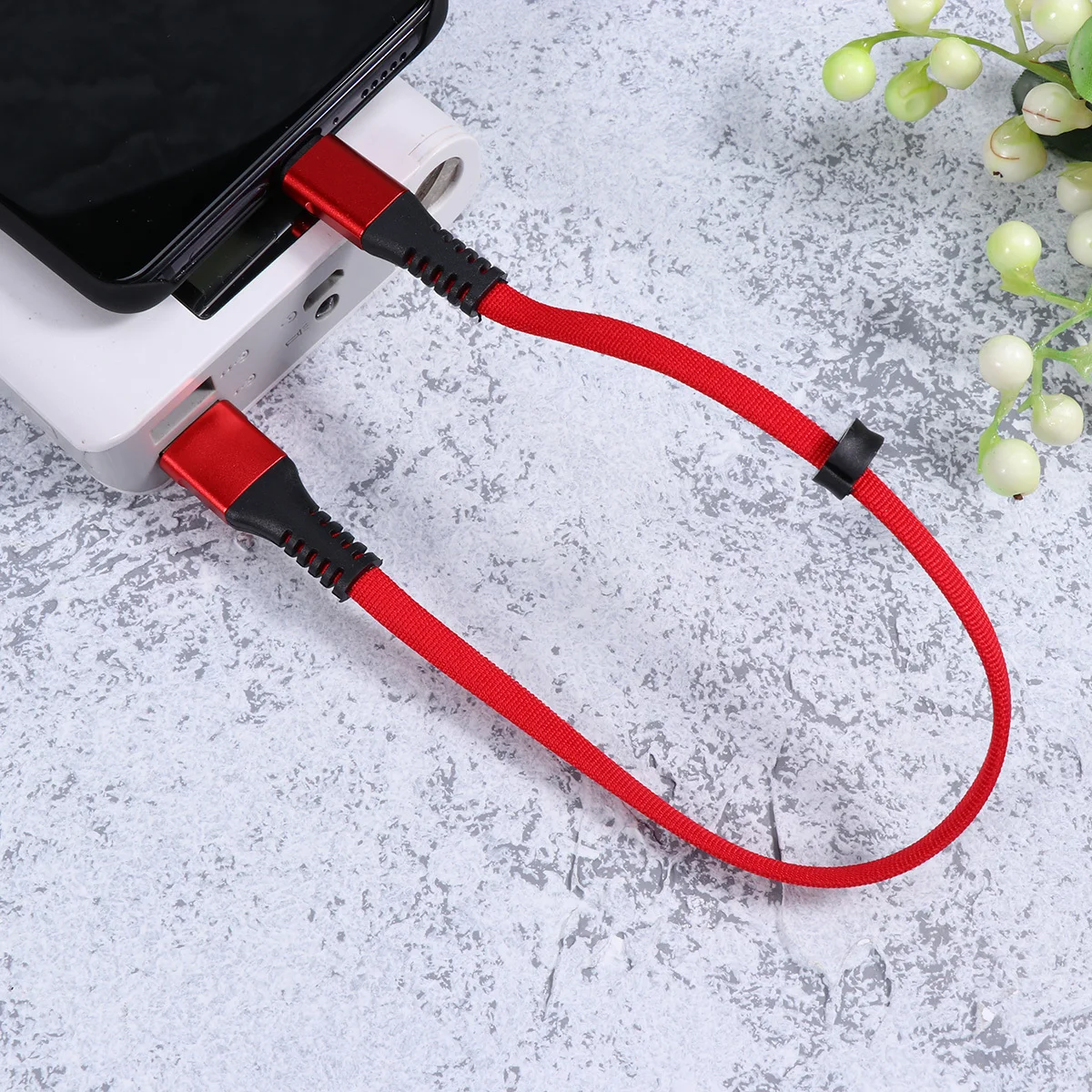 

Type-C 2.4A Fast Charging Cable Keyring Usb Portable Cloth Design Red For Smart Devices Usb Keychain