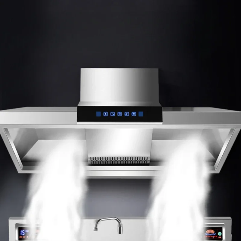 Smart kitchen, hotel restaurant, no cleaning, large suction, stainless steel range hood
