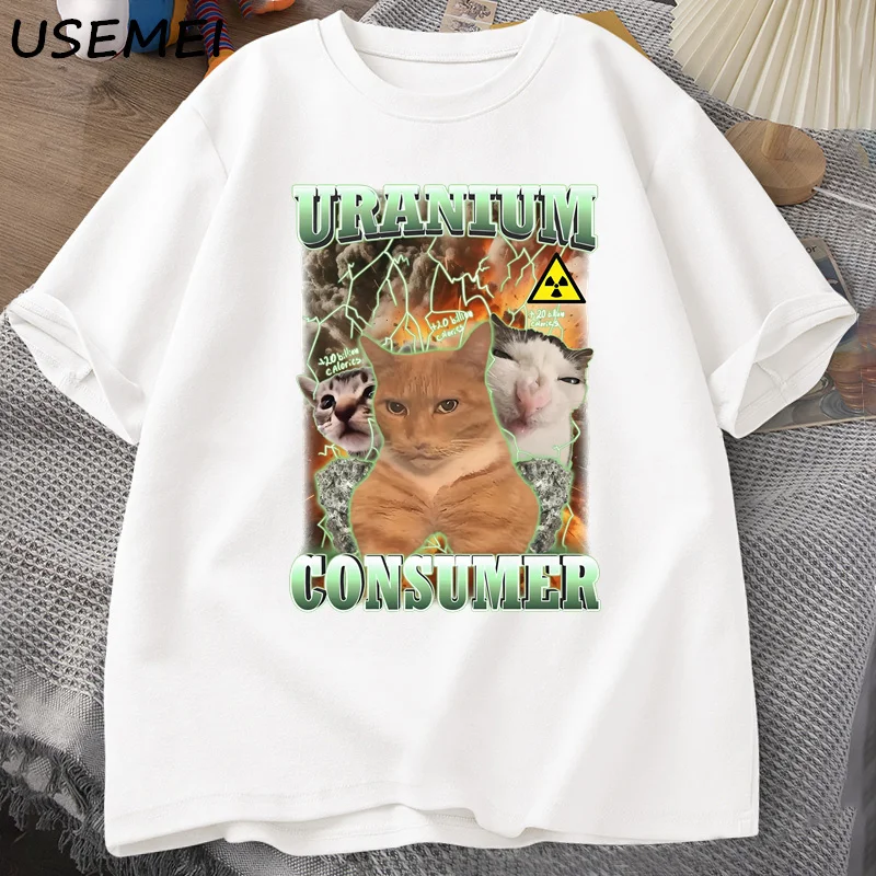 

Uranium Consumer Funny Cat Tshirts Men Men Ugly Unhinged Clothes Cotton Short Sleeve Harajuku Mens T Shirts Top Quality Clothes