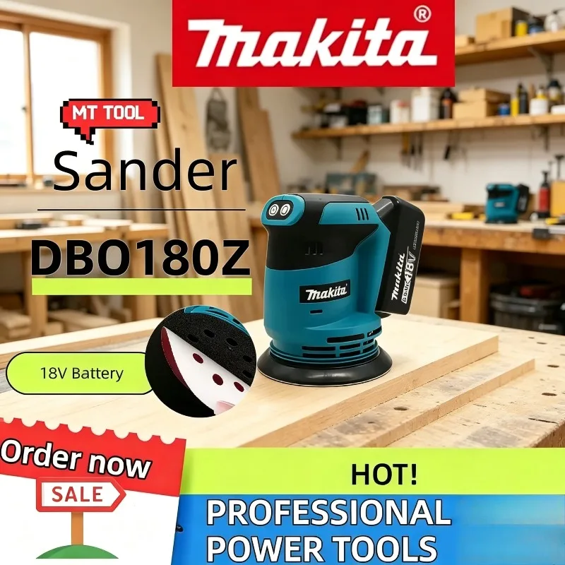 

Аккумуляторная бесщеточная эксцентриковая шлифовальная машина Makita DBO180Z для обработки дерева, шлифовки и полировки, 18В, без аккумулятора и зарядного устройства