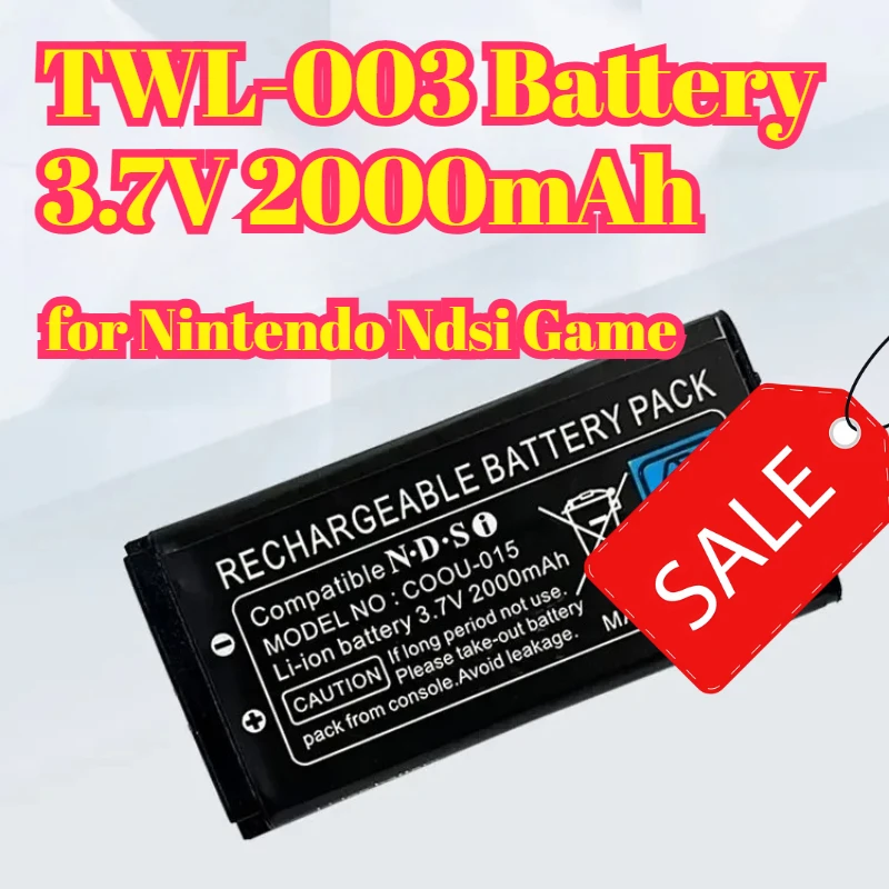 

TWL-003 Battery 3.7V 2000mAh TWL003 Lithium Battery Pack for Nintendo Ndsi Game Console Built-in Batteries TWL003