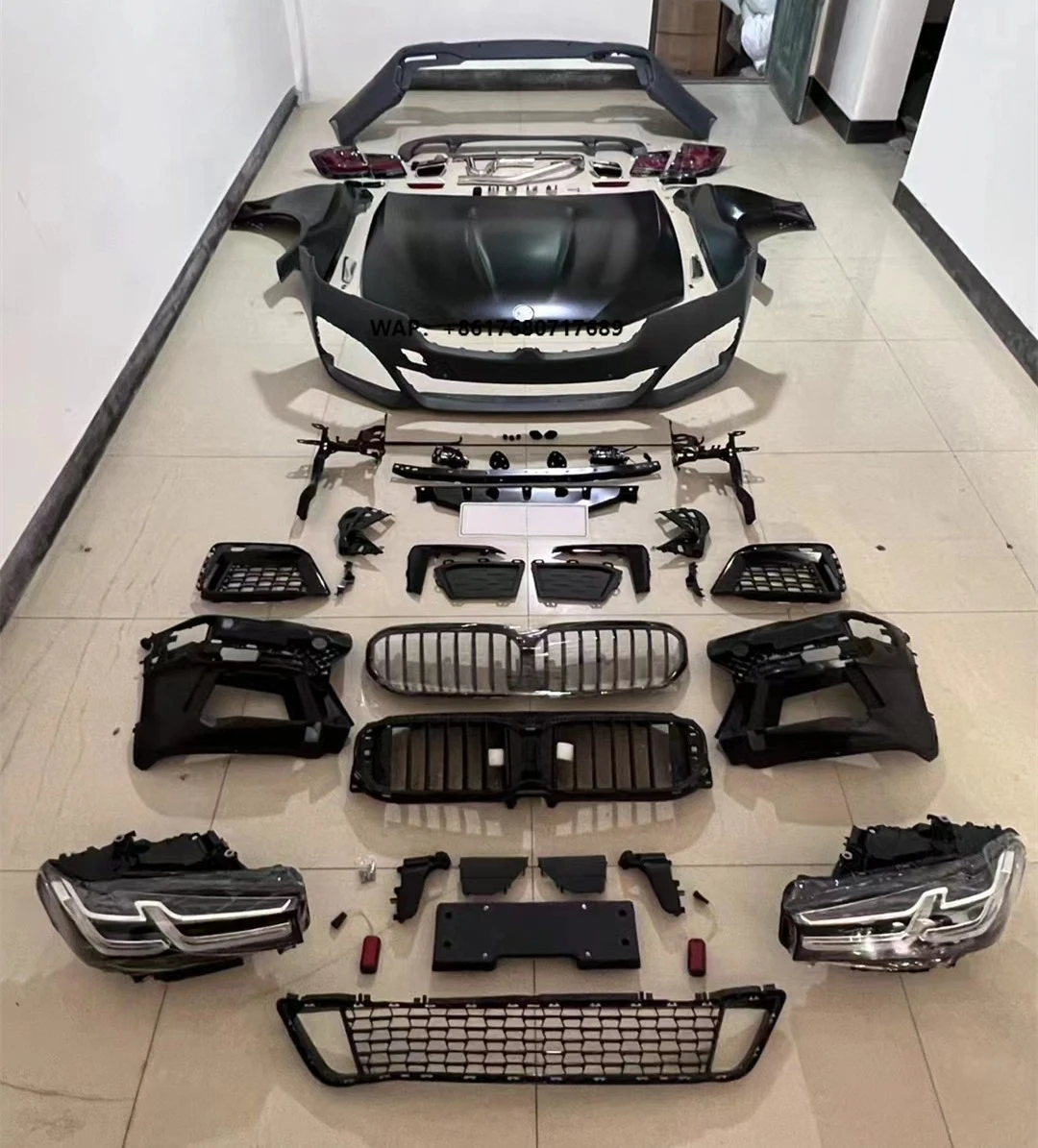 Body Kit for 5 Series F10 F18 11-17 to New G30 G38 MT Car Bumpers Grille Hood Fenders Lamps