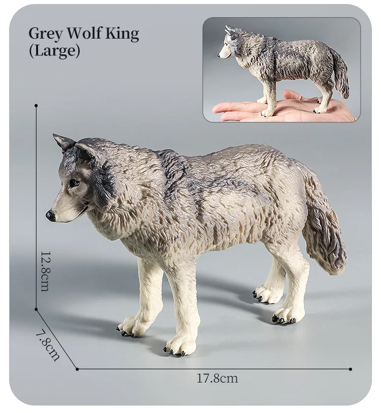 Lernspielzeug-Figuren-Set mit Waldtieren – Wolf, Fuchs, Hyäne, realistische Dschungel-Zoo-Tiermodelle, Weihnachtsgeschenk für Kinder – Detail 6