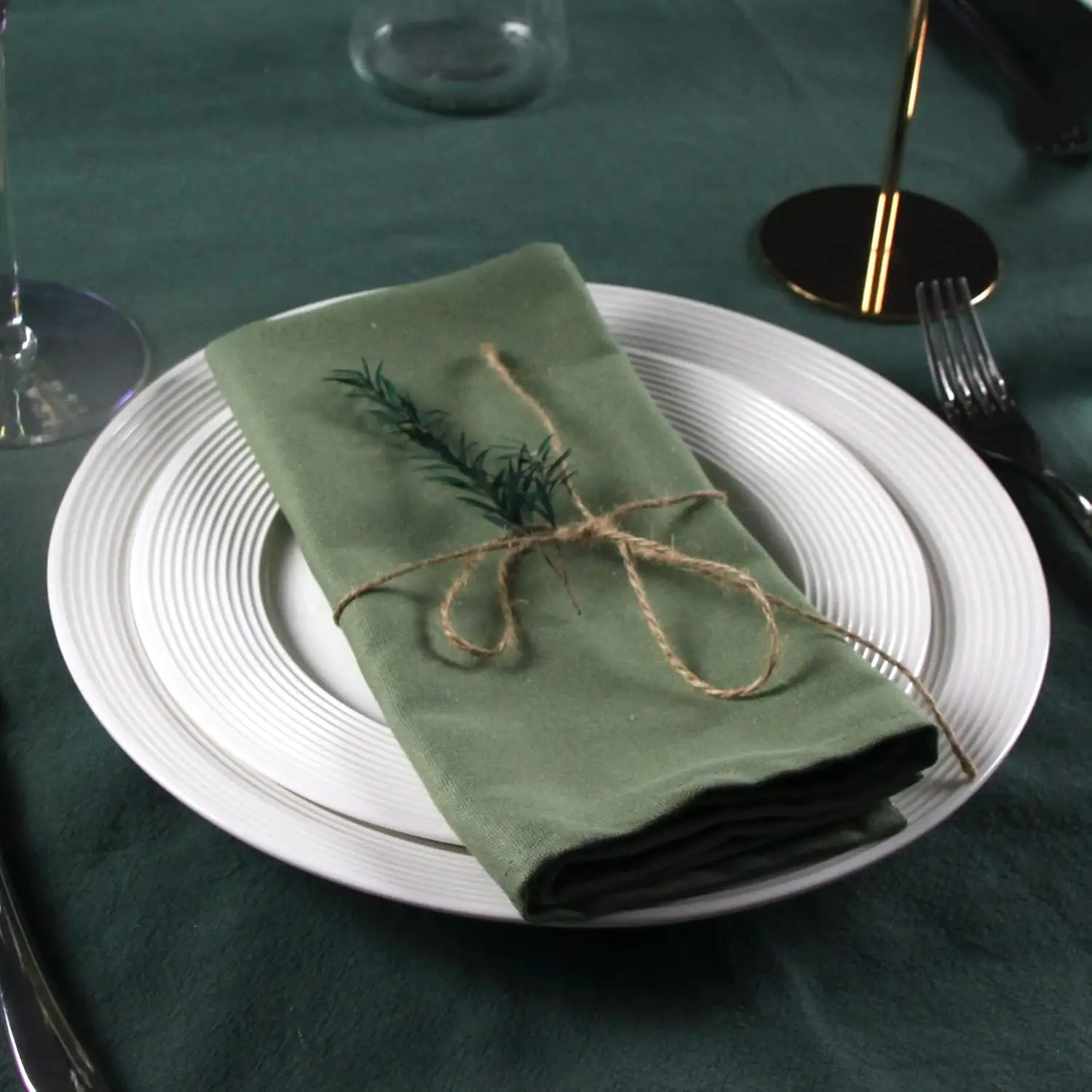 

Solid Color Linen Cotton Dinner Cloth Napkins - Set of 12 (16 x 16 inches) - for Events & Home Use