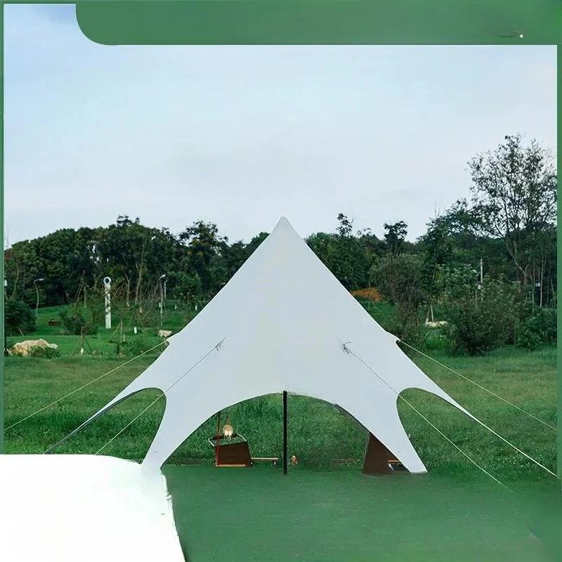 Outdoor dovetail canopy supports portable shading and rain camping self-driving tour