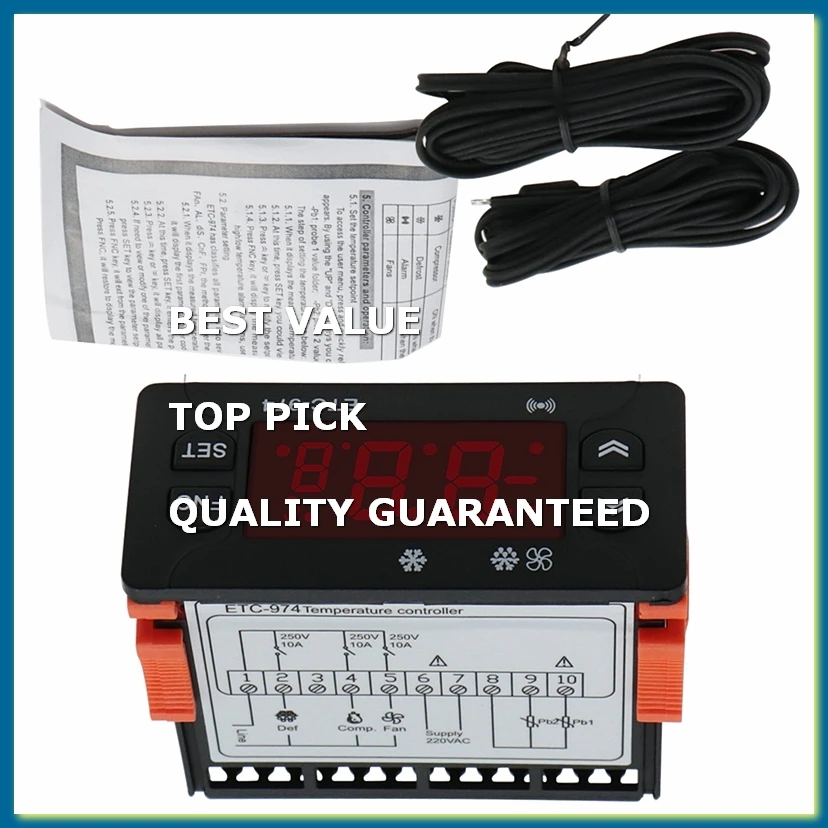 ETC-974 Digital Temperature Controller Microcomputer Thermostats Thermostat Refrigeration Alarm 220V Sensor