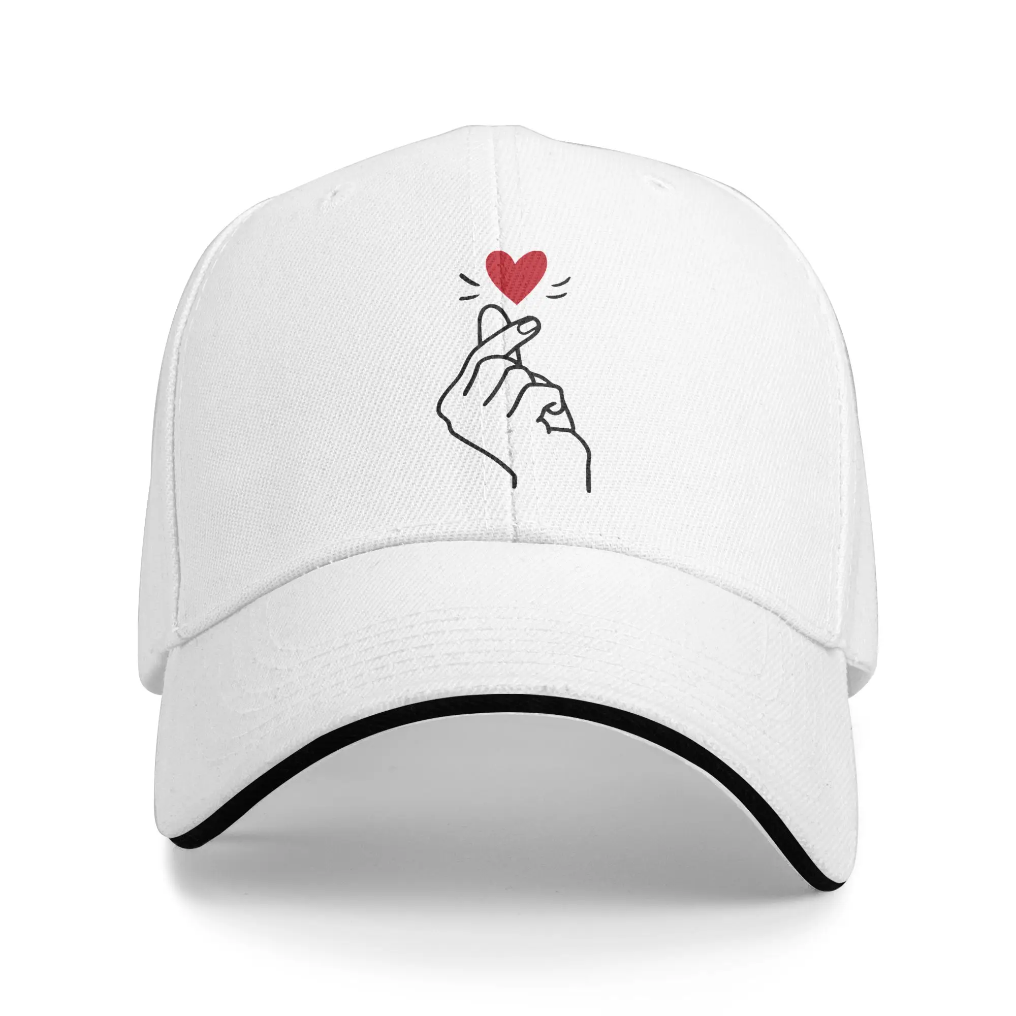 I LOVE YOU Finger Heart  Baseball Cap  Trendy Hip Hop Hats Summer Men Women Kpop Rock Snapback Cap