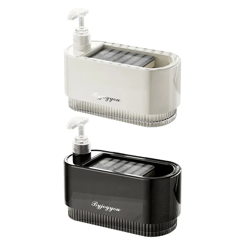 

(YY)1Pc 2-in-1 Countertop Soap Pump Dispenser for Kitchen Sink Hand Dish Soap Dispenser Set Detergent Dispenser Sponge Holder