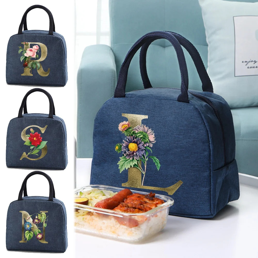 

Изолированная сумка для обеда, сумки для хранения продуктов, серия Golden Flower, многофункциональная сумка для пикника на открытом воздухе, сумка для офисных работников, сумка для бенто