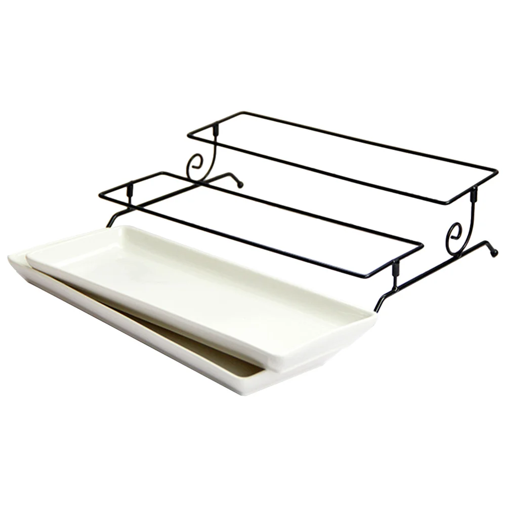 

Double-Layer Cake Display Stand Detachable Dessert Tray Iron Frame Luxury Design Tea Party Wedding Event Cake Stand