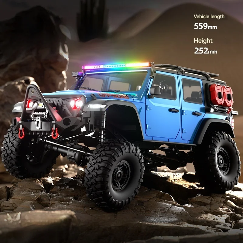 R1001 1:10 4WD Brushless RC Crawler Climbing Off Road Remote Control Car Wide Body LED Lighting All Terrain Hobby For Adults