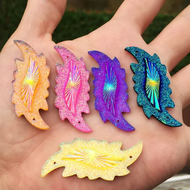 ผสม 40 ชิ้น S รูปร่าง Rhinestones เสื้อผ้าอุปกรณ์เสริมใช้ในงานแต่งงานรองเท้า patch art ของเล่นหมวก 18*47 มิลลิเมตร 2 หลุม