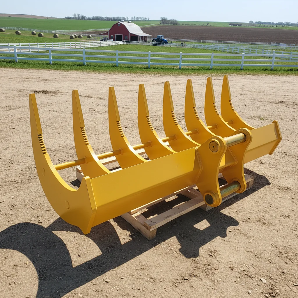 Hot Sale Excavator Rake Suitable for Site Clearing, Weeding, Root  and Stone Sorting CE Certified