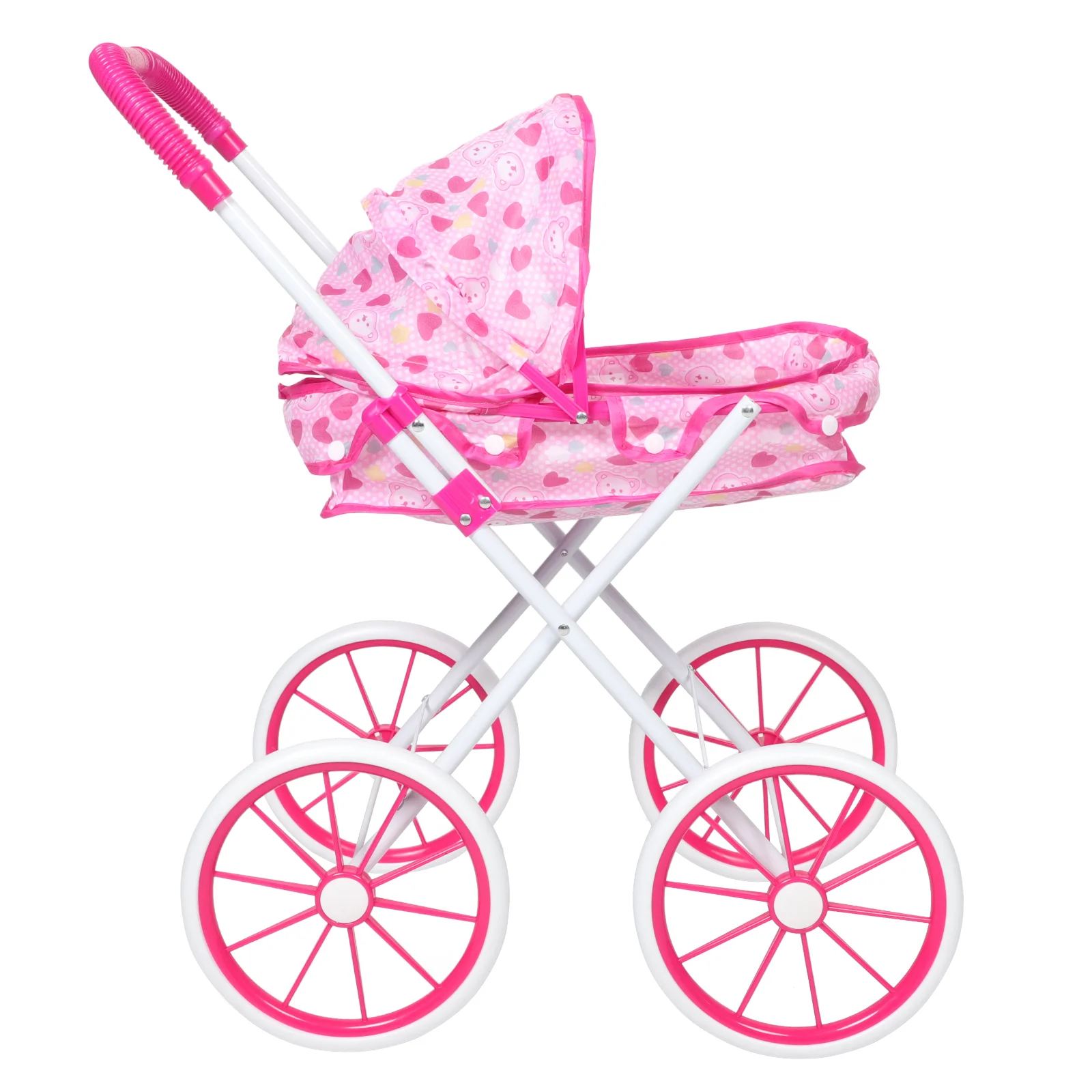 Miniature Stroller Toy Realistic Design Large Size Pretend Play Set Rich Accessories Baby Pushchair Oxford Cloth Pram