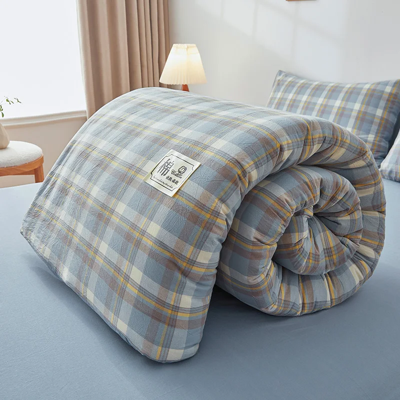 Nordic Quilt Cotton 100% Double Bed Comforters Winter Comforters King Size Duvet 220x240 cm Winter Plaid Comforter Queen Single view 5